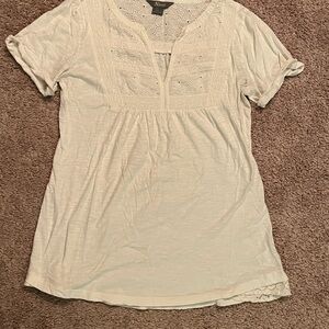 Natural Reflections Cream Short Sleeve Blouse